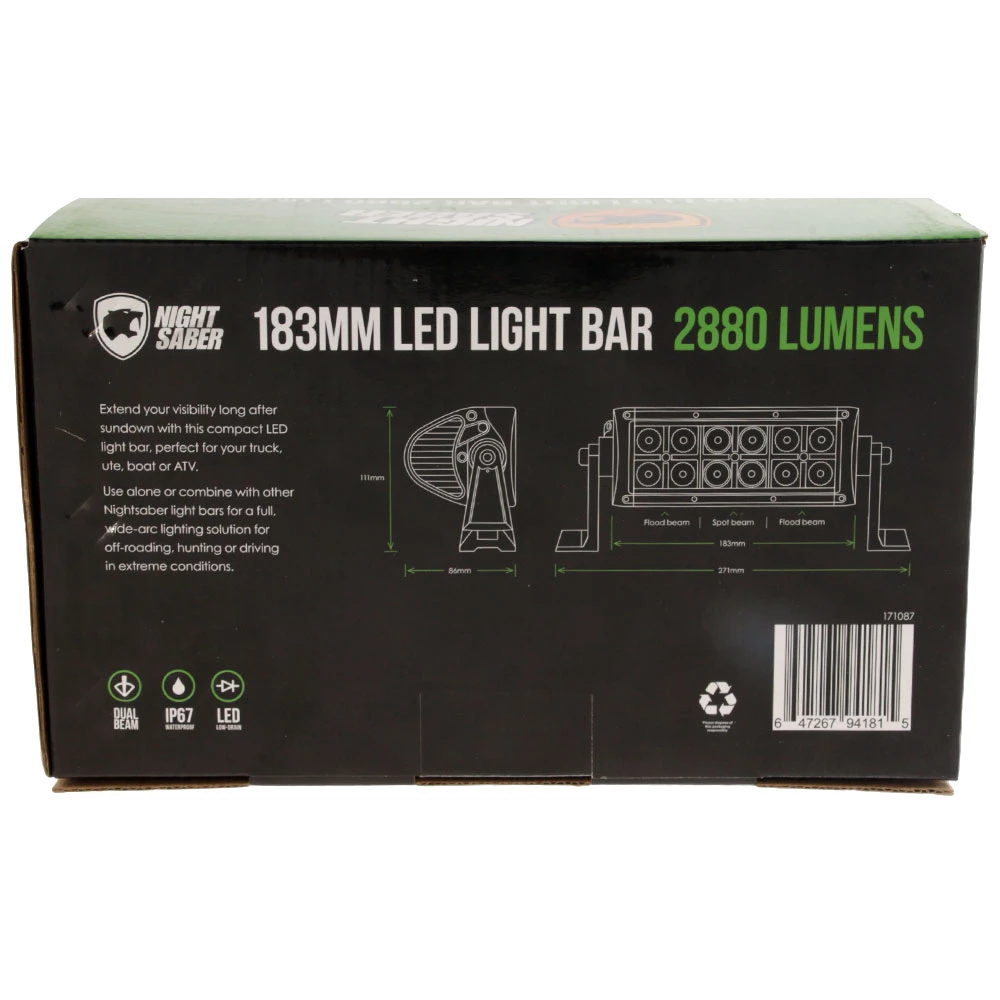 Night Saber 36W LED Straight Driving Light 2880lm 7 Night Saber 36W LED Straight Driving Light 2880lm - Image 5