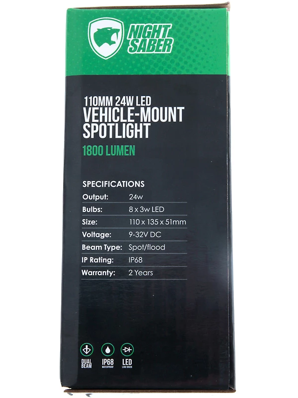 Night Saber 24W ATV LED Square Floodlight 1800lm 9 Night Saber 24W ATV LED Square Floodlight 1800lm - Image 7