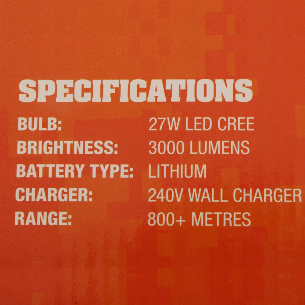 Night Saber 3000lm Rechargeable Handheld LED Spotlight 120mm 27W 4 Night Saber 3000lm Rechargeable Handheld LED Spotlight 120mm 27W - Image 2