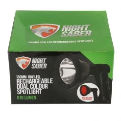 Night Saber 500lm Rechargeable Handheld LED Spotlight 130mm 10W Multi Red / White