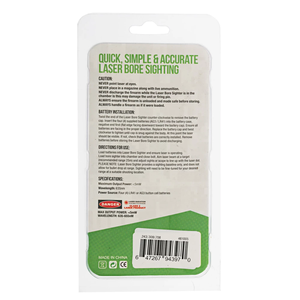 Night Saber Cartridge Laser Bore Sighter 243/308/7mm-08 3 Night Saber Cartridge Laser Bore Sighter 243/308/7mm-08