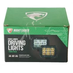 Night Saber Spot And Flood LED Driving Lights Set 2000 Lumens
