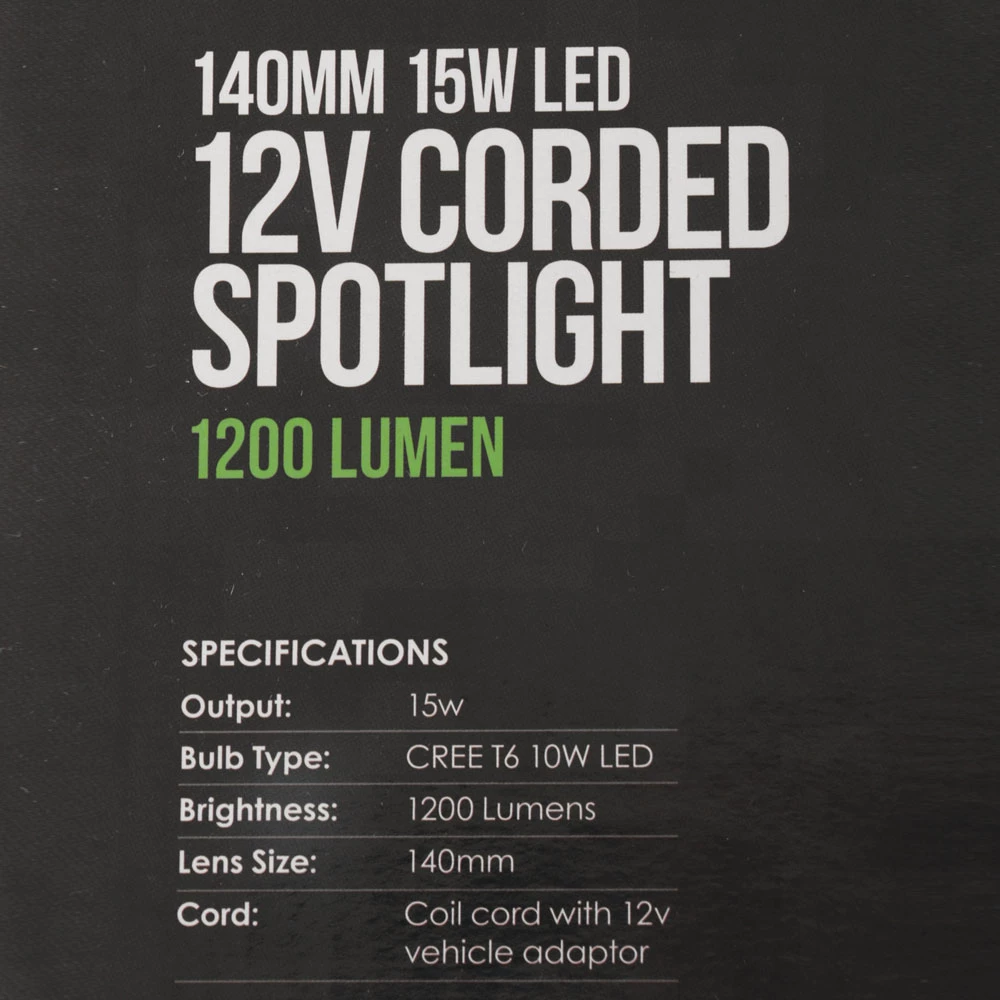 Night Saber 1200lm Corded Handheld LED Spotlight 140mm 15W 4 Night Saber 1200lm Corded Handheld LED Spotlight 140mm 15W - Image 2