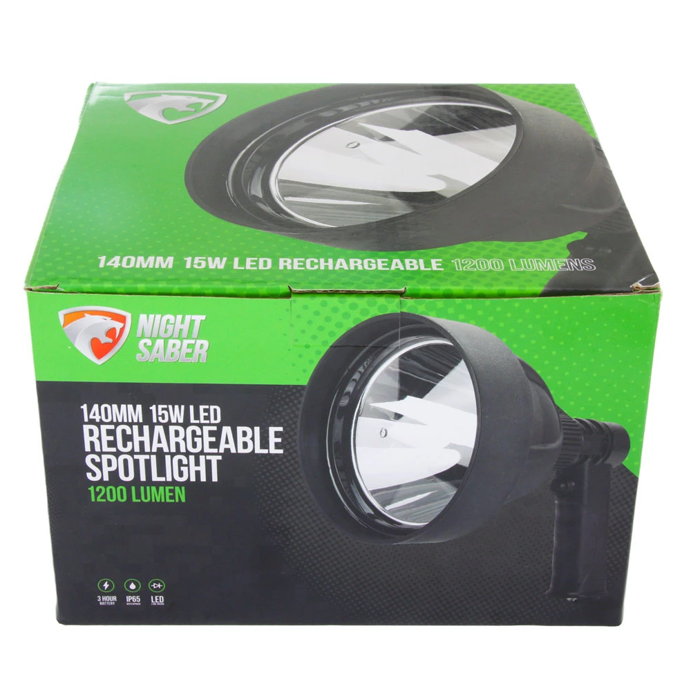 Night Saber 1200lm Rechargeable Handheld LED Spotlight 140mm 15W 2 Night Saber 1200lm Rechargeable Handheld LED Spotlight 140mm 15W