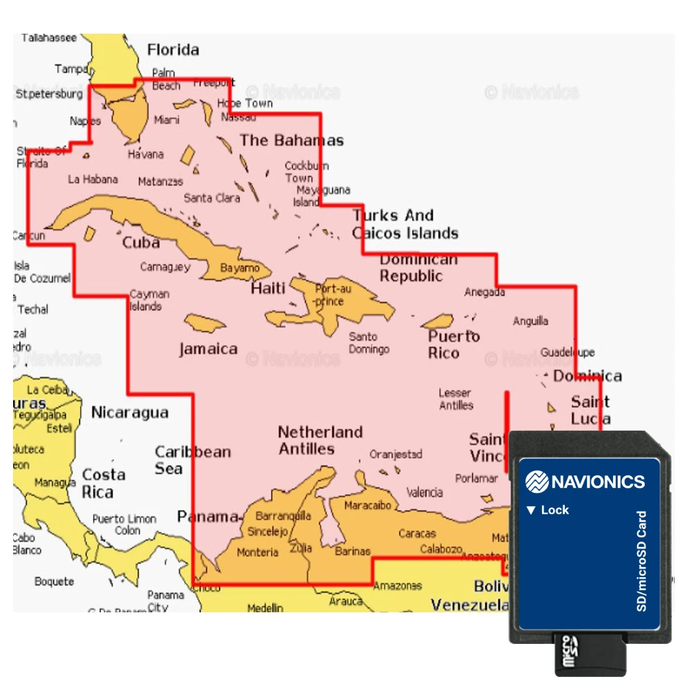 Navionics Platinum MSD/908P-2 Chart Card Caribbean 3 Navionics Platinum MSD/908P-2 Chart Card Caribbean