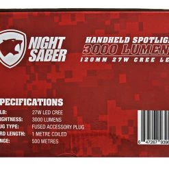 Night Saber 3000lm Handheld Coil Cord LED Spotlight 27W