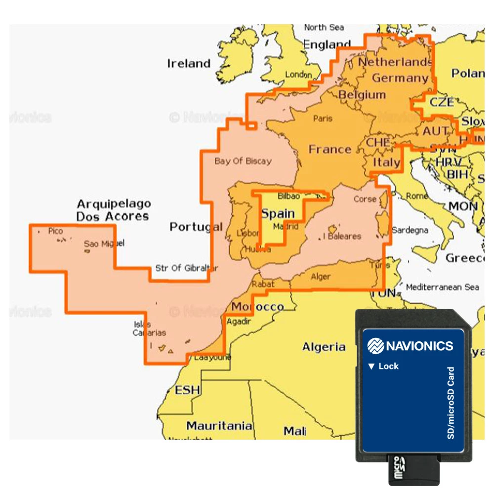 Navionics Gold Western Europe SD/MSD Chart Card 3 Navionics Gold Western Europe SD/MSD Chart Card