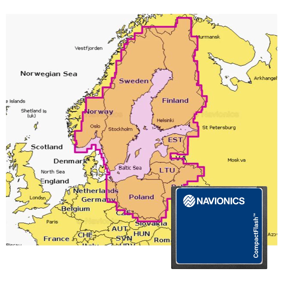 Navionics Plus 44XG Baltic Sea CF Chart Card 3 Navionics Plus 44XG Baltic Sea CF Chart Card