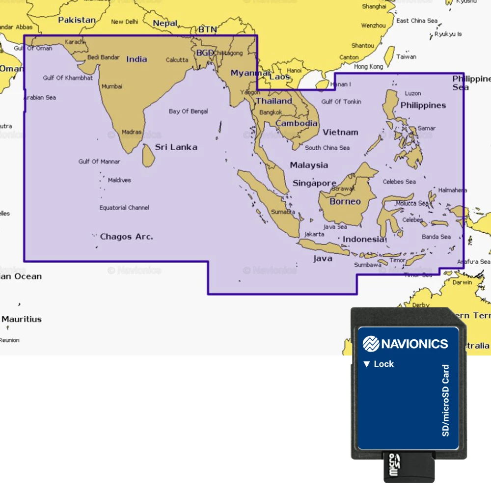 Navionics Plus Chart Card Indian Ocean And South China Sea SD/MSD 3 Navionics Plus Chart Card Indian Ocean And South China Sea SD/MSD
