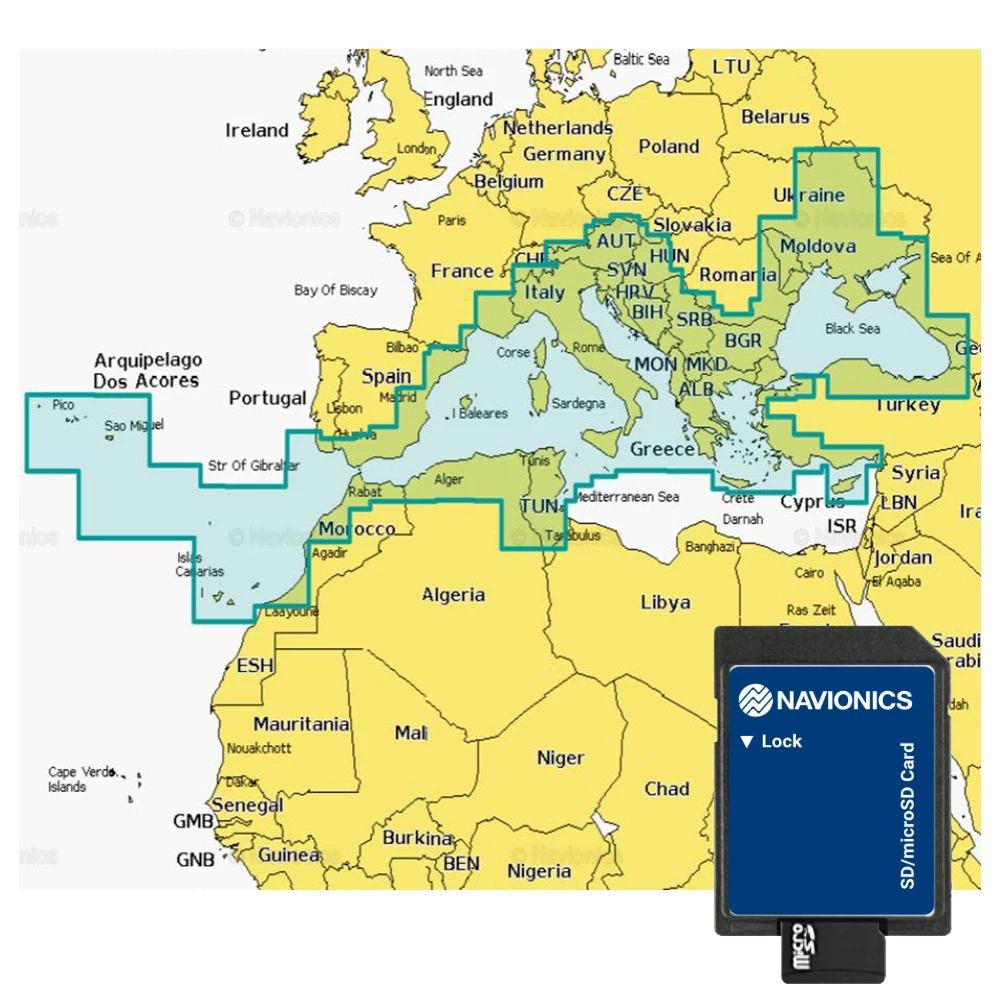 Navionics Plus Chart Card Mediterranean And Black Sea SD/MSD 3 Navionics Plus Chart Card Mediterranean And Black Sea SD/MSD